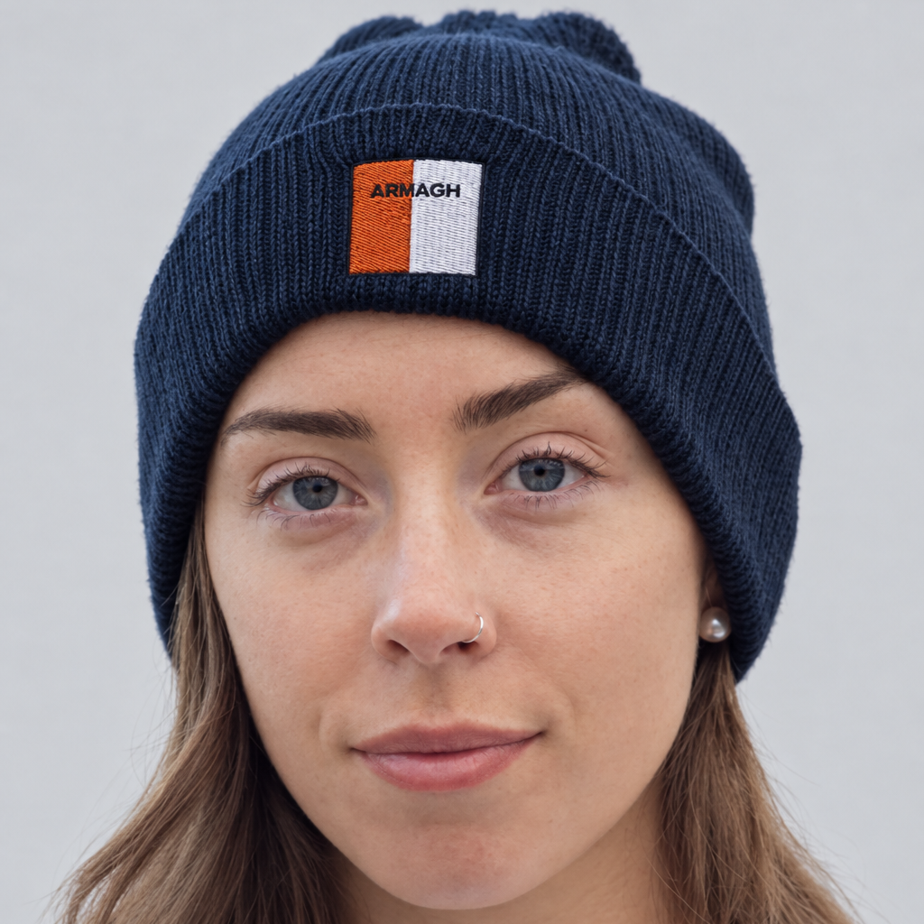 Armagh Irish Beanie | Embroidered Organic Cotton | Irish Counties Collection