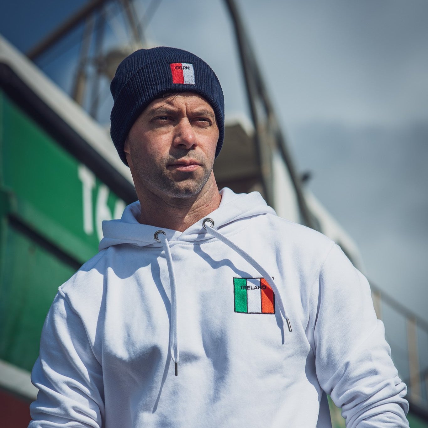 Embroidered Cork Organic Beanie - 100% organic cotton - Irish Counties Collection