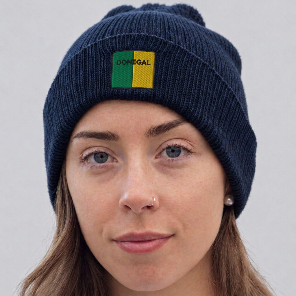 Donegal Irish Beanie | Embroidered Organic Cotton | Irish Counties Collection