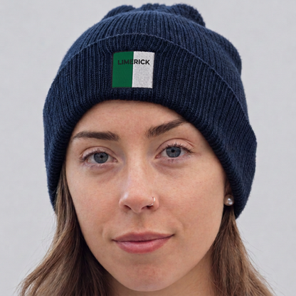 Limerick Irish Beanie | Embroidered Organic Cotton | Irish Counties Collection