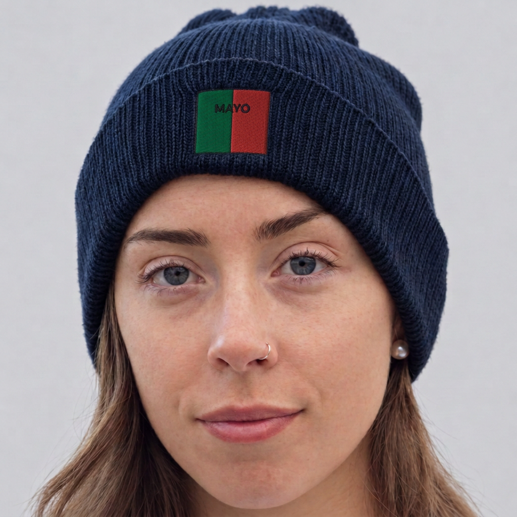 Mayo Irish Beanie | Embroidered Organic Cotton | Irish Counties Collection