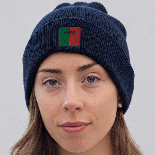 Mayo Irish Beanie | Embroidered Organic Cotton | Irish Counties Collection