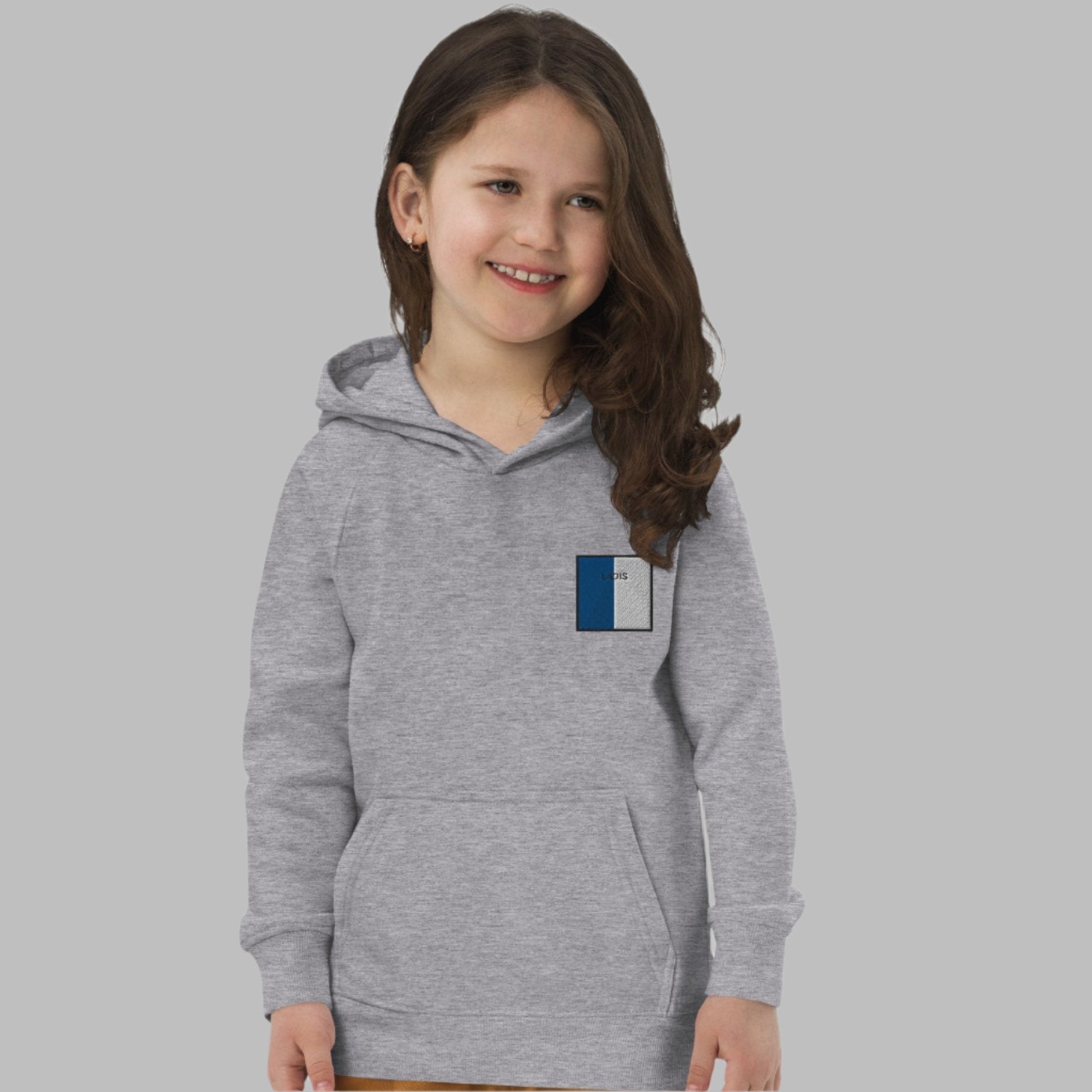 Embroidered Laois Child Eco Hoodie - Irish Counties Collection