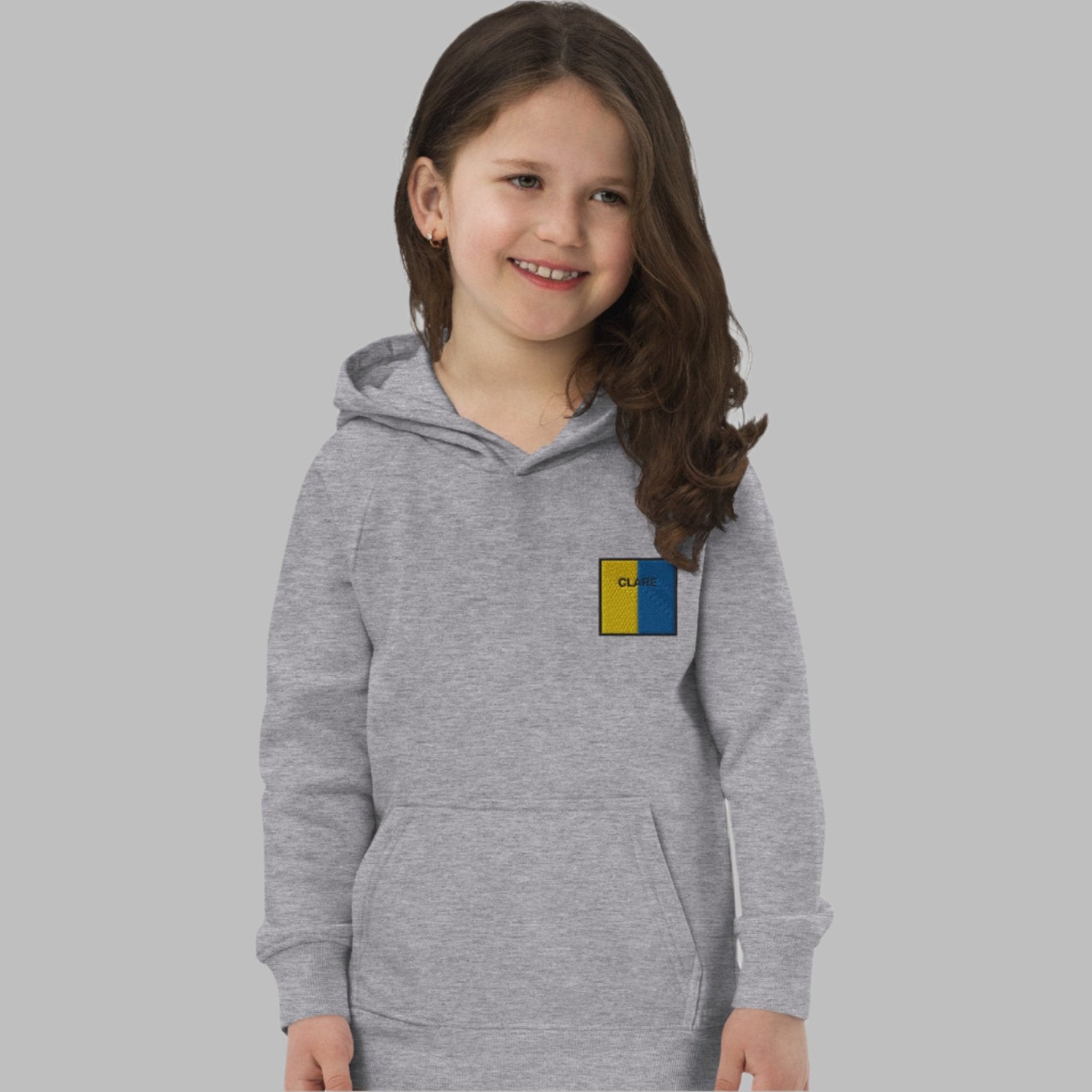 Embroidered Clare Child Eco Hoodie - Irish Counties Collection