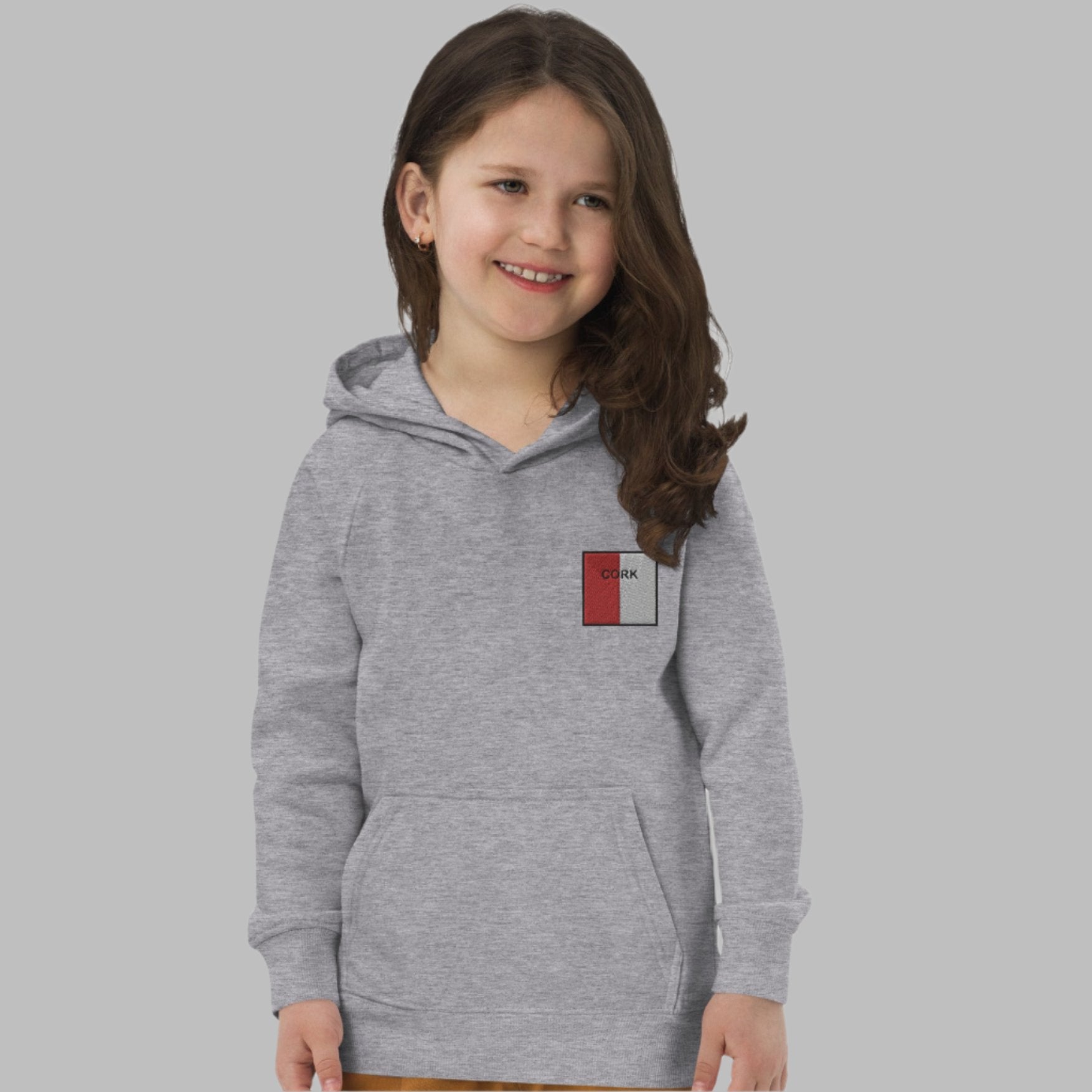 Embroidered Cork Child Eco Hoodie - Irish Counties Collection