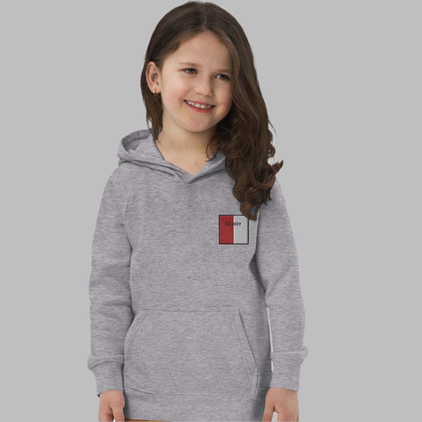 Embroidered Derry Child Eco Hoodie - Irish Counties Collection