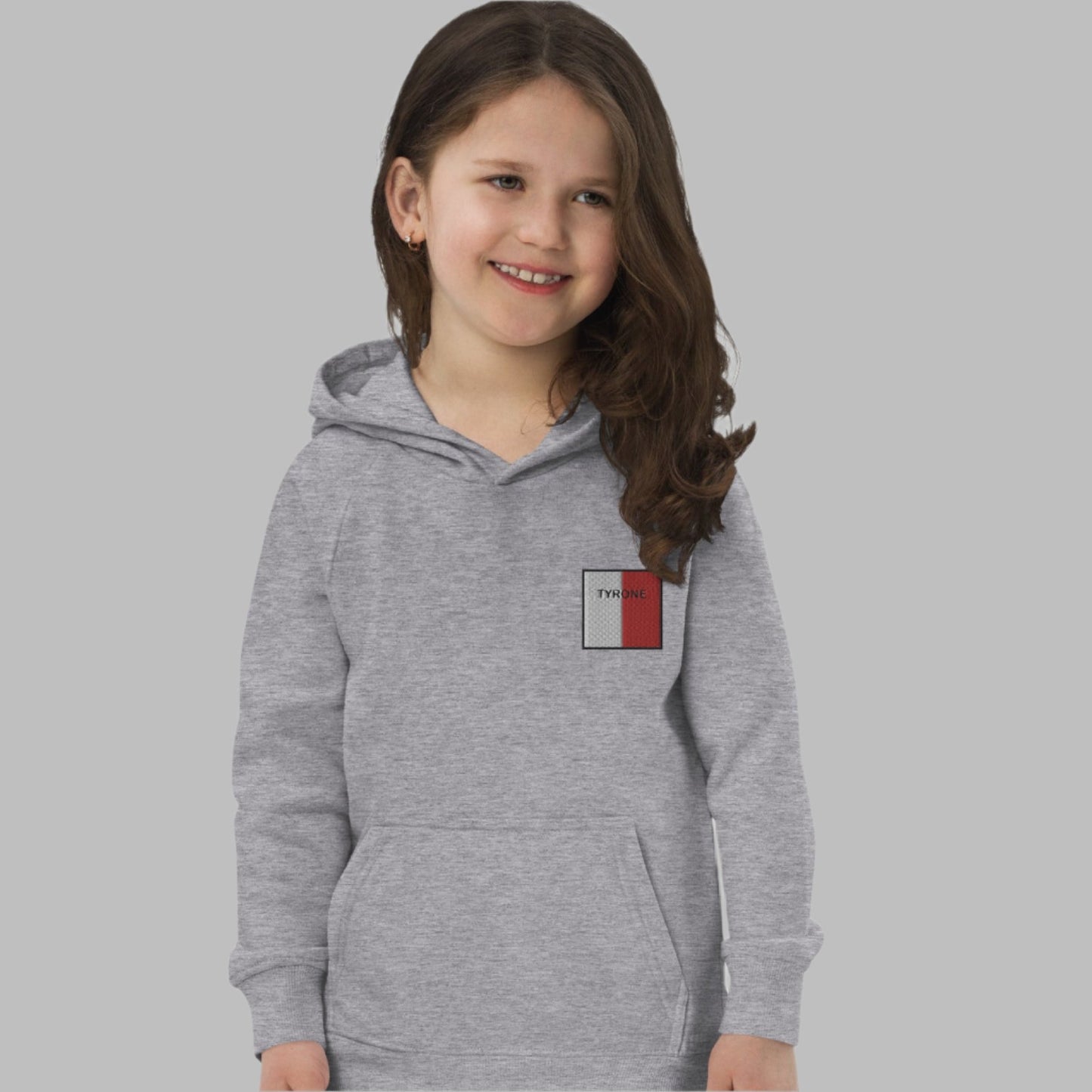 Embroidered Tyrone Child Eco Hoodie - Irish Counties Collection