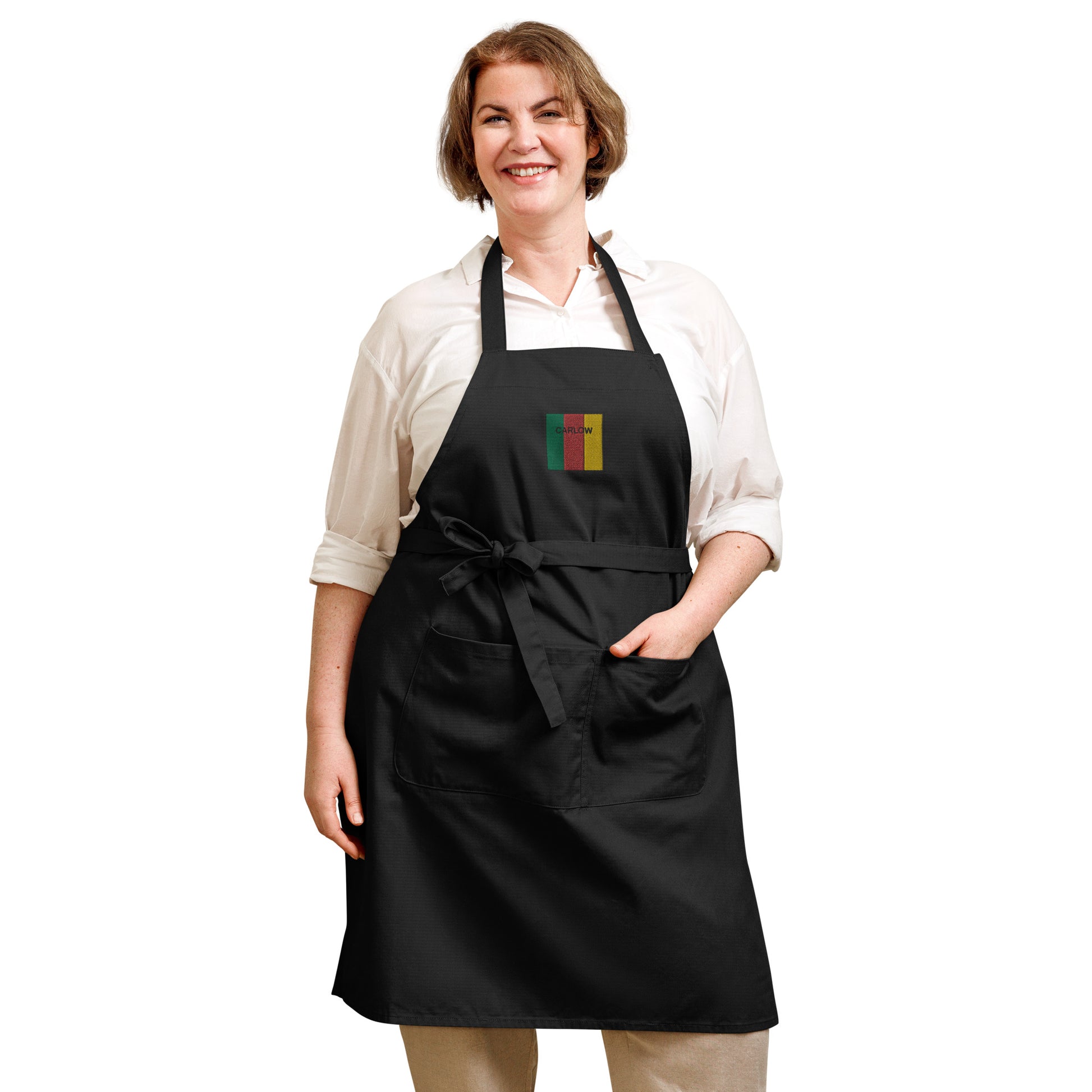 Embroidered Carlow Apron - 100% organic cotton - Irish Counties Collection