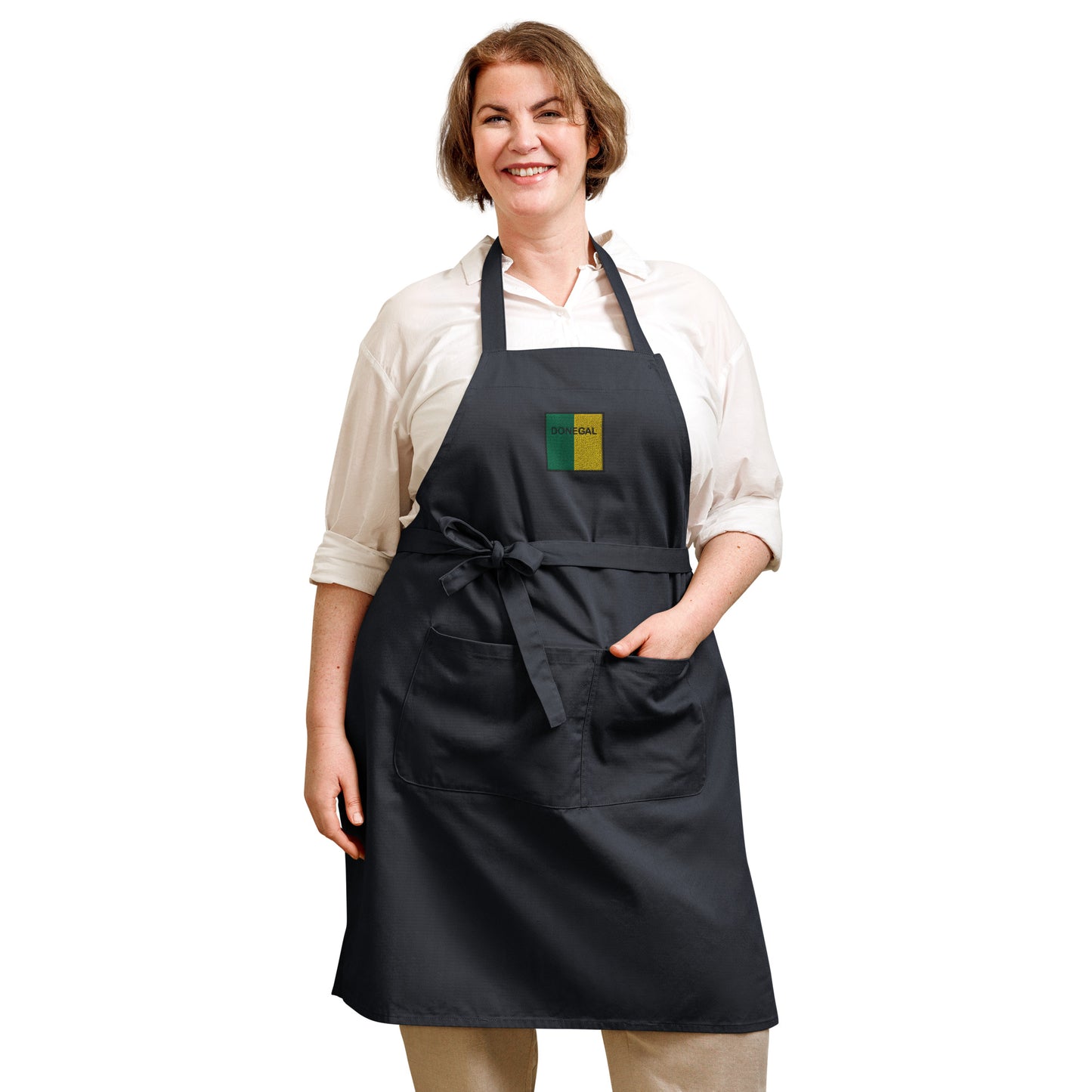 Embroidered Donegal Apron - 100% organic cotton