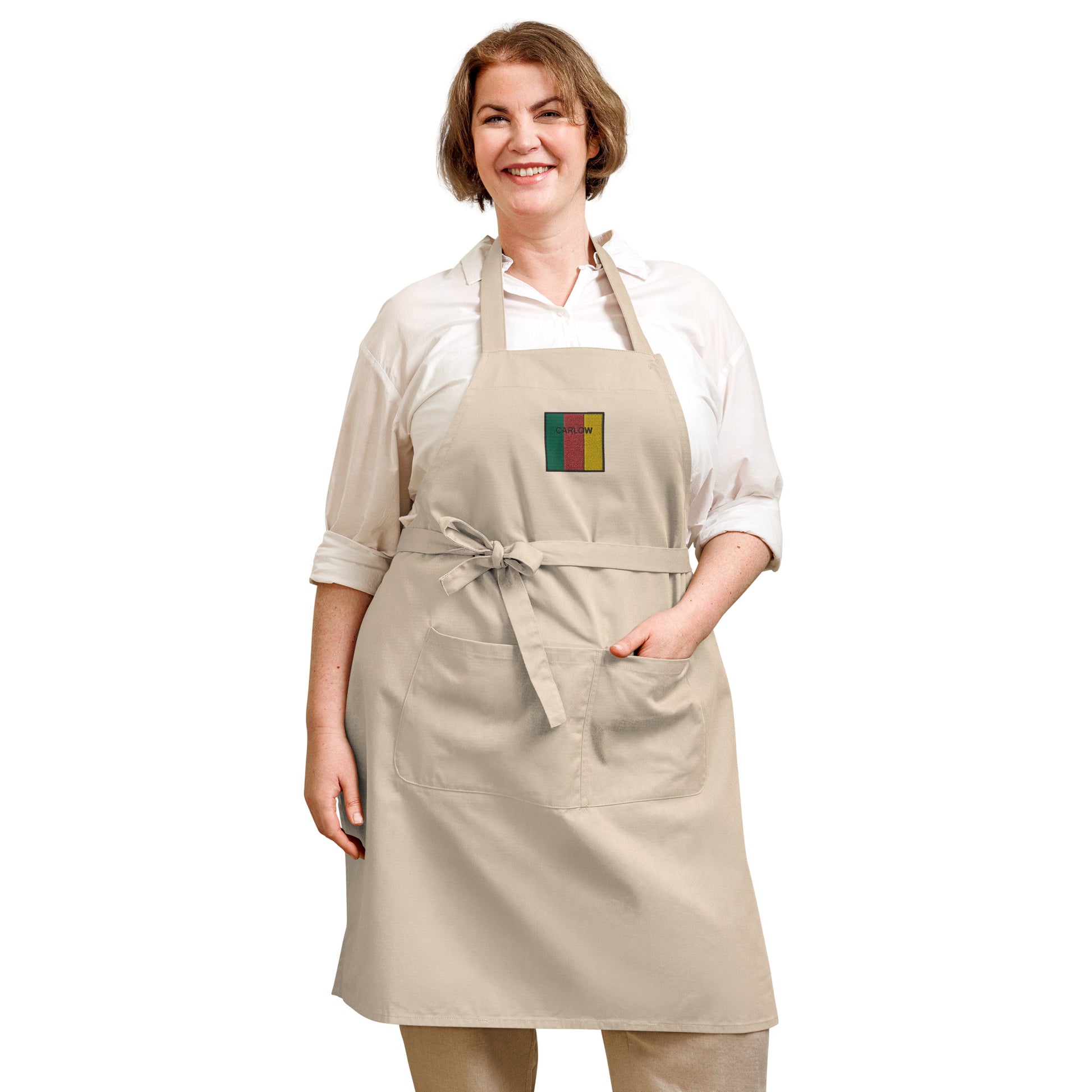 Embroidered Carlow Apron - 100% organic cotton - Irish Counties Collection