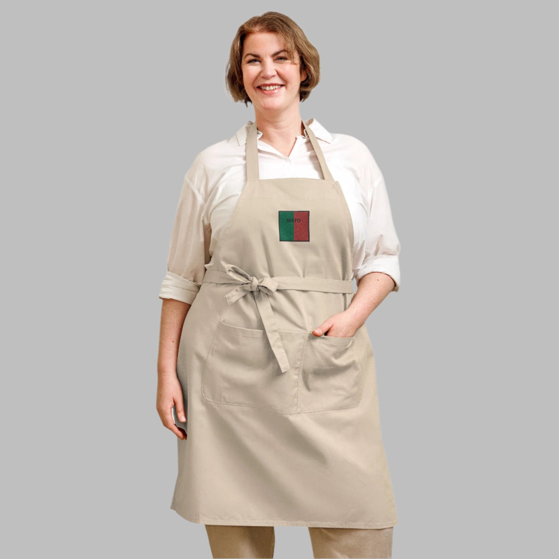 Embroidered Mayo Apron - 100% organic cotton - Irish Counties Collection