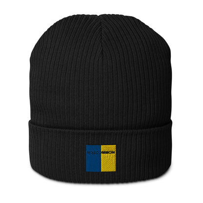 Embroidered Roscommon Organic Beanie - 100% organic cotton - Irish Counties Collection