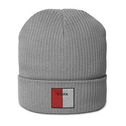 Embroidered Cork Organic Beanie - 100% organic cotton - Irish Counties Collection