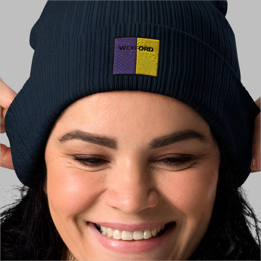 Embroidered Wexford Organic Beanie - 100% organic cotton - Irish Counties Collection