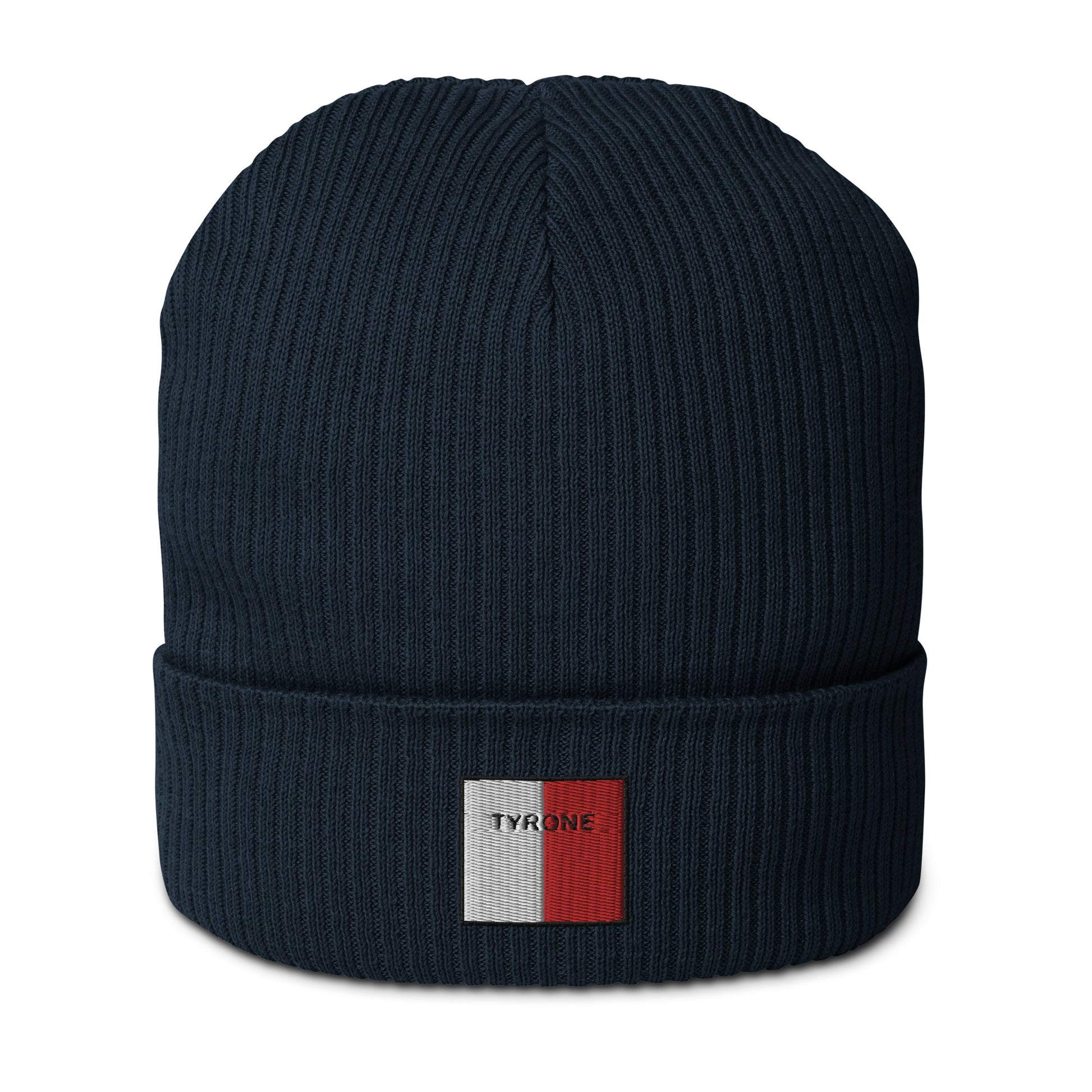 Embroidered Tyrone Organic Beanie - 100% organic cotton - Irish Counties Collection