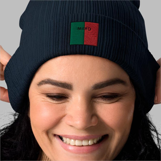 Embroidered Mayo Organic Beanie - 100% organic cotton - Irish Counties Collection