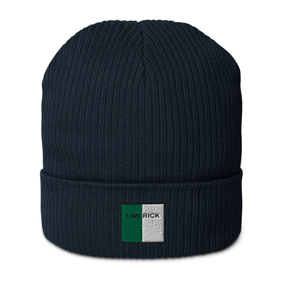 Embroidered Limerick Organic Beanie - 100% organic cotton - Irish Counties Collection