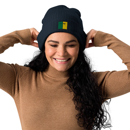 Embroidered Leitrim Organic Beanie Leitrim - 100% organic cotton - Irish Counties Collection