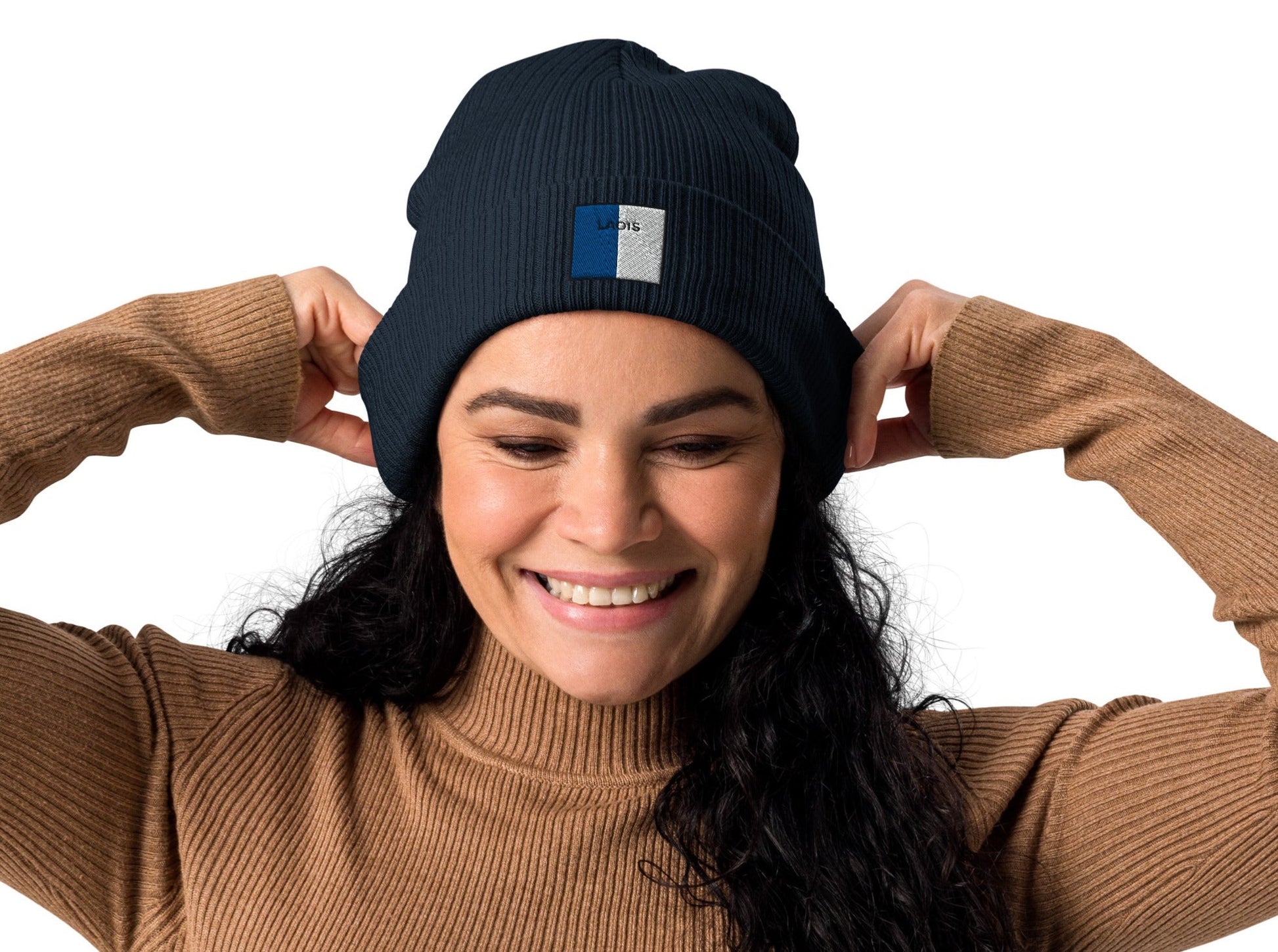 Embroidered Laois Beanie - 100% organic cotton - Irish Counties Collection