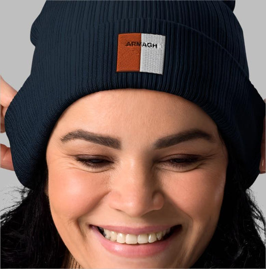 Embroidered Armagh Beanie - 100% organic cotton - Irish Counties Collection