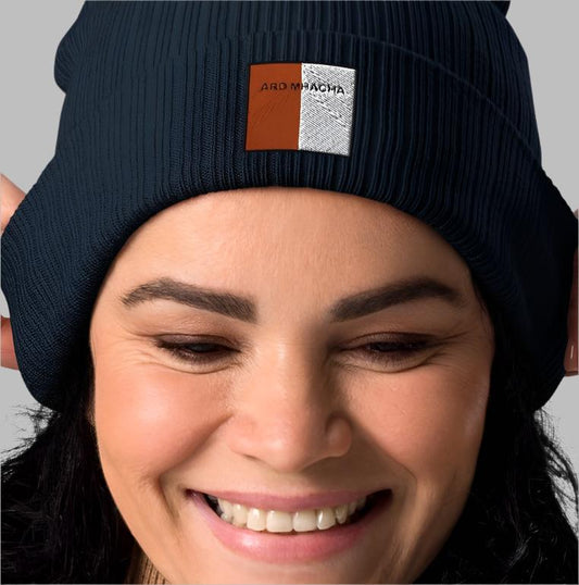 Embroidered Ard Mhacha Beanie - 100% organic cotton - Irish Counties Collection