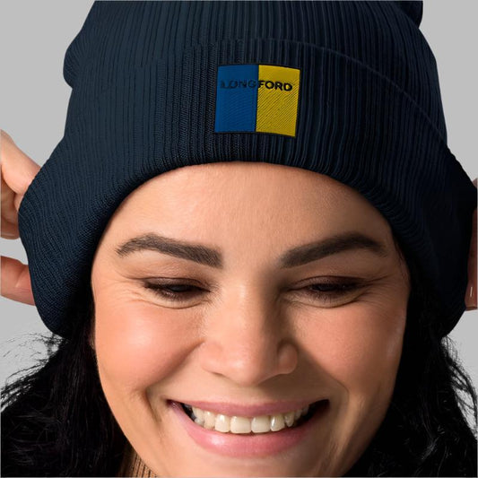 Embroidered Longford Organic Beanie - 100% organic cotton - Irish Counties Collection