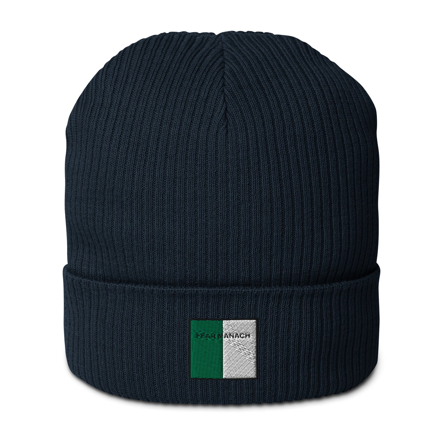 Embroidered Fear Manach Beanie - 100% organic cotton - Irish Counties Collection