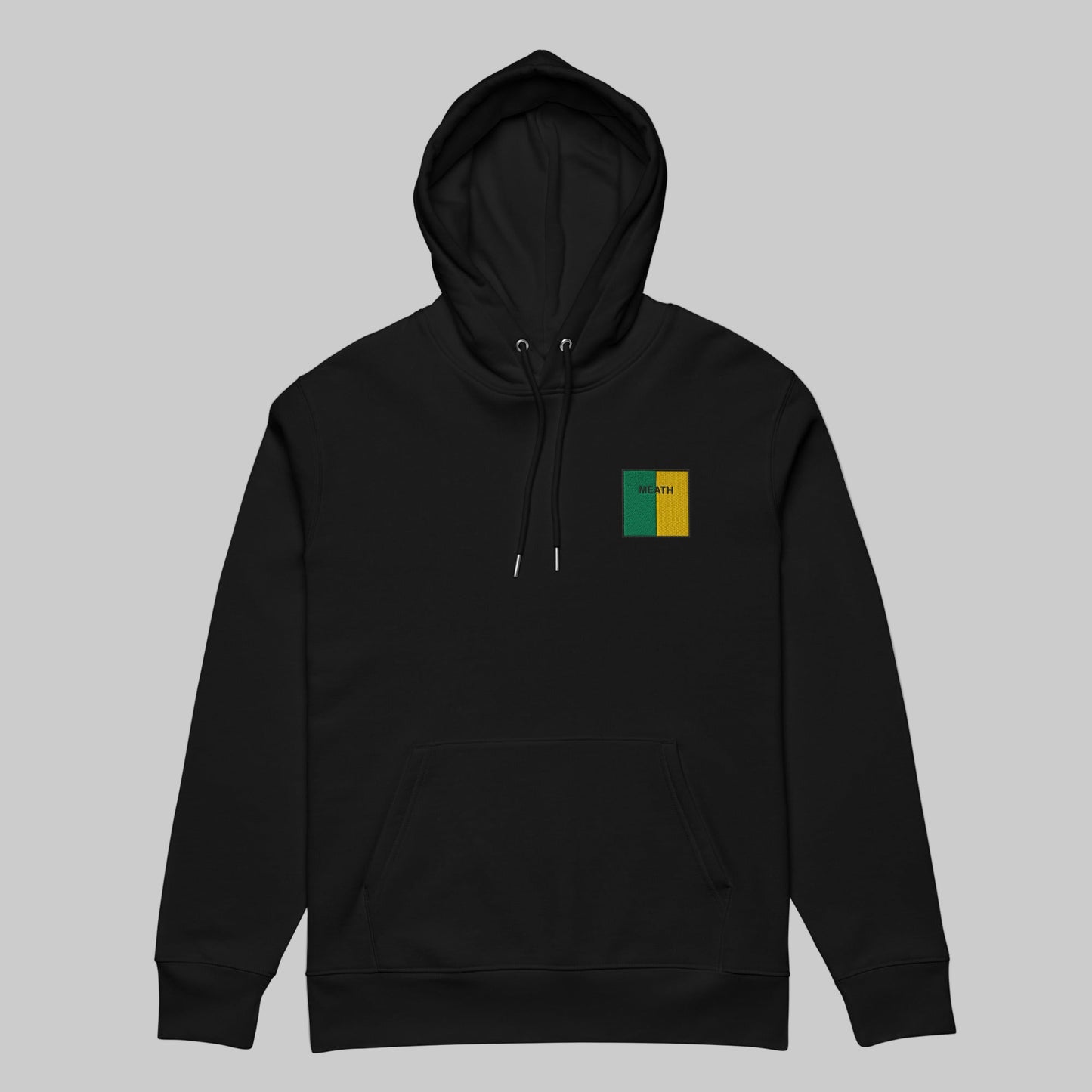 Black hoodie with a county Meath emblem front left