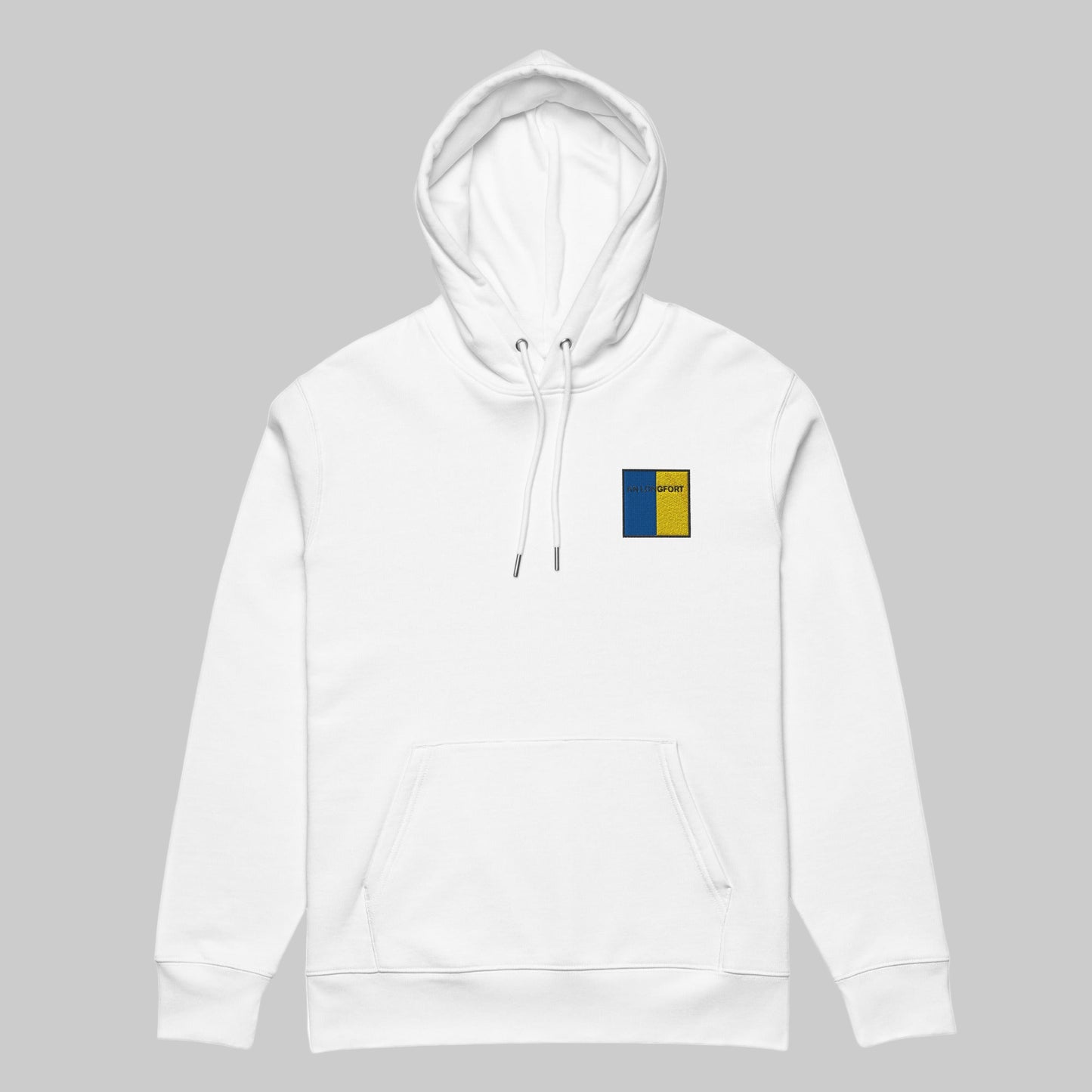 Hoodie an Longfort white
