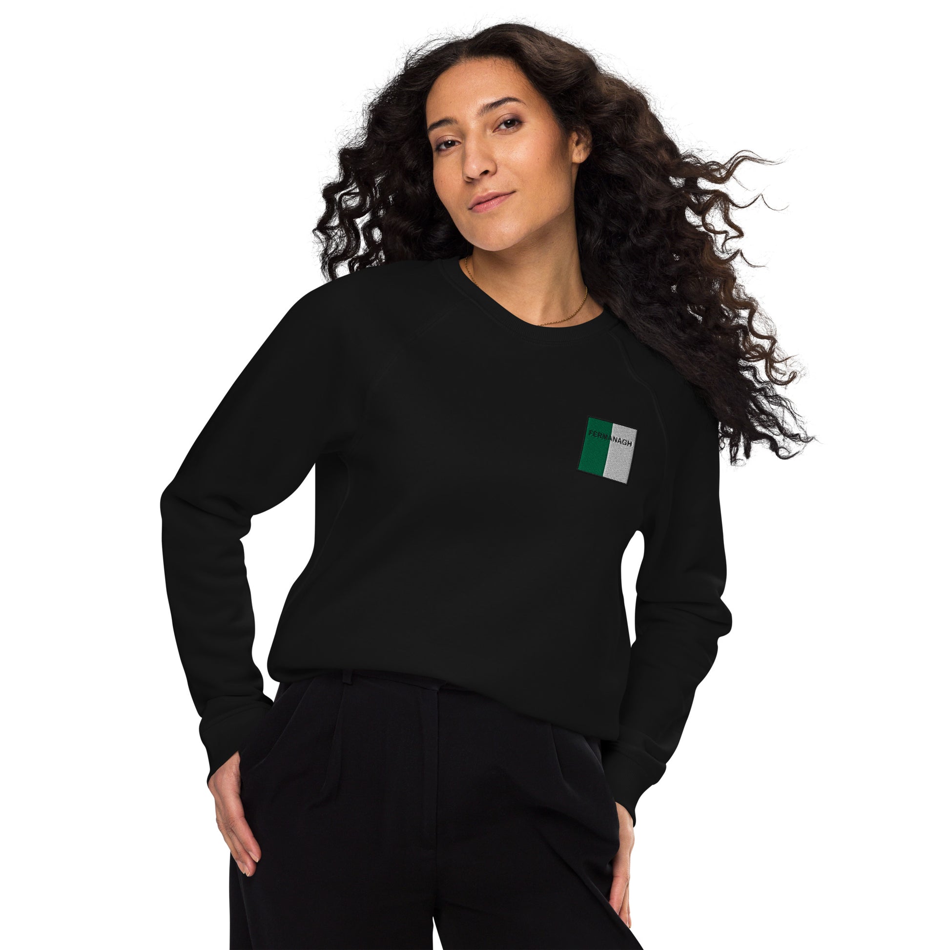 Embroidered Fermanagh Unisex Organic Sweatshirt - Irish Counties Collection