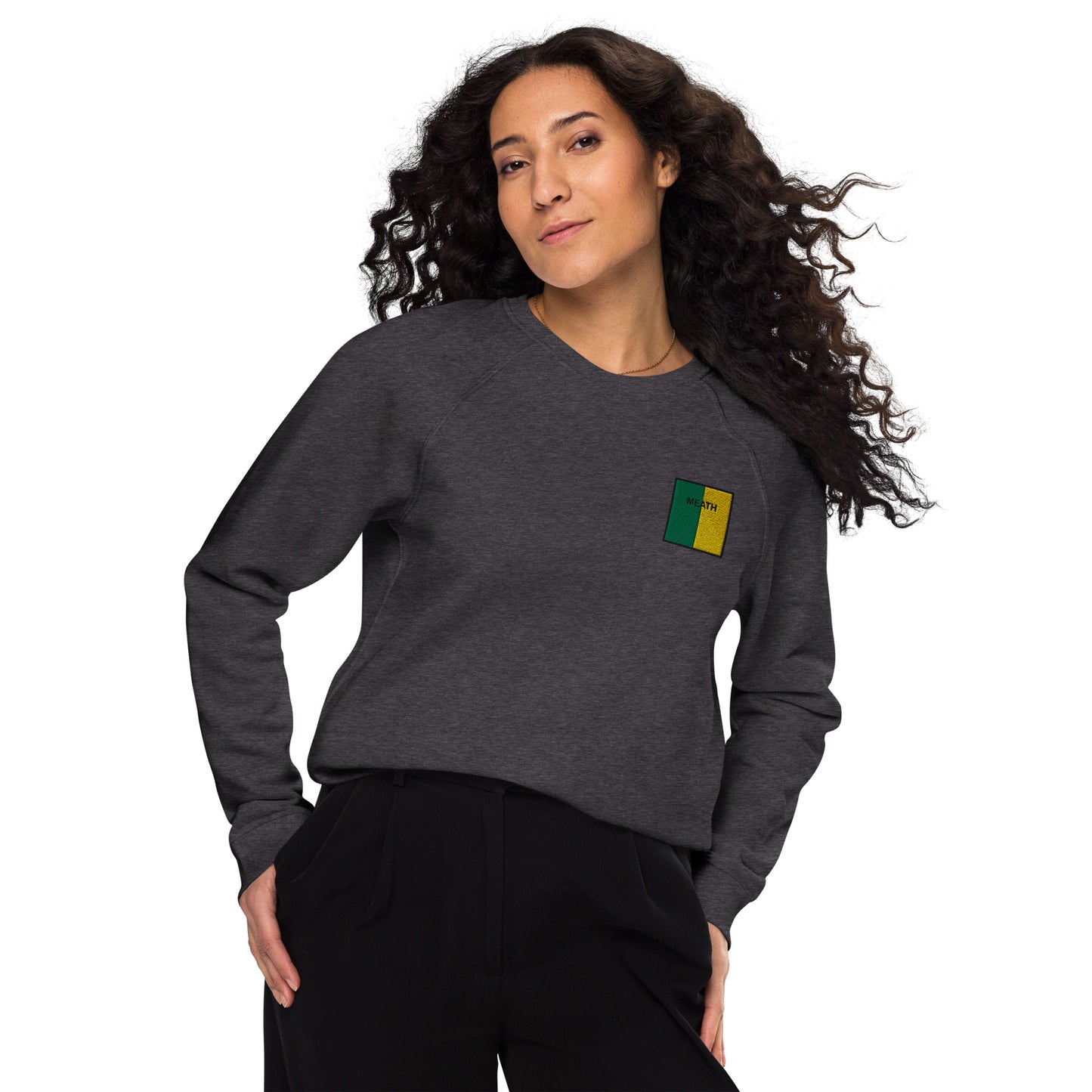 Embroidered Meath Unisex Organic Sweatshirt - Irish Counties Collection